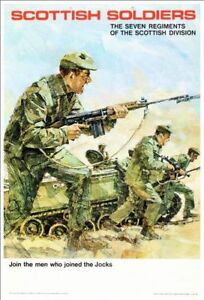 Vintage British Army Scottish Soldiers Recruitment Poster Print A3/A4