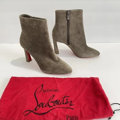 Christian Louboutin So Eleonor Botines Terciopelo en Sílex Talla 35 Gris Marrón Foto 1 de 4