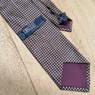 Corbata de seda vintage Polo Ralph Lauren etiqueta rara hecha a mano Foto 1 de 4