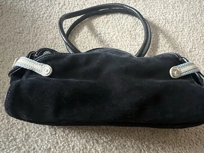 Cole Haan Women's Ivory Shoulder Bag Size Medium Black Suede With Lt Blue - Image 1 of 4