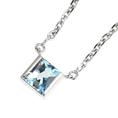 Cartier K18WG Aguamarina Colgante Collar Tanque - Auténtico Envío Gratis desde Japón-  Foto 1 de 3