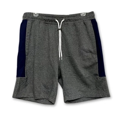 Sovereign Codes Jet Shorts Fleece Pockets Drawstring Heather Gray/Navy M L NWT - Image 1 of 4