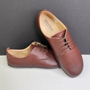 Oxford Groundies Palermo a piedi nudi in pelle marrone stringate da uomo US 10 EU 43 - Foto 1 di 9