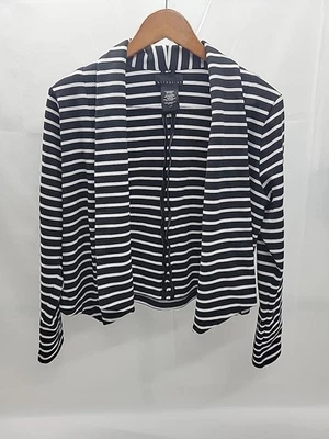 Elegante suéter de rayas suaves blanco y negro Attention Brand para mujer L Foto 1 de 4