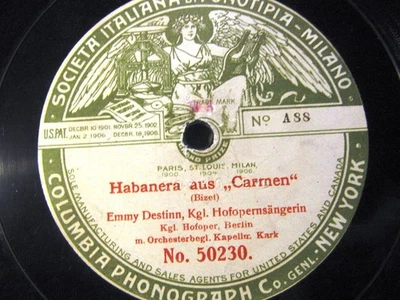 1907 EMMY DESTINN FONOTIPIA CARMEN Seguidilla Draussen am Wall Habanera 50231 - Image 1 of 3
