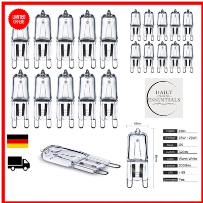Comyan G9 Halogenlampen 230V 28W (29W) 2800K Warmweiß, G9 Halogen Leuchtmitte... - Bild 1 von 4