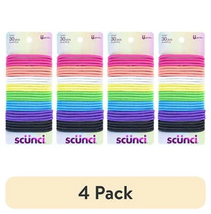 No Damage Elastic Ponytail Holder Hair Ties, Assorted Rainbow Colors, 30 Ct - Picture 1 of 10
