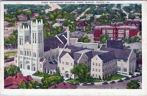 Postal de la Primera Iglesia Metodista Fort Worth Texas 30457 sin publicar - Imagen 1 de 2