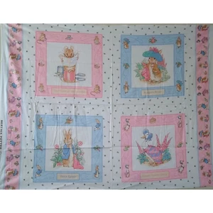 Panel de tela vintage Beatrix Potter Stories 2 yardas RARO - Imagen 1 de 10