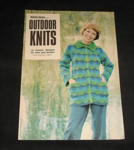 1974  KNITTING PATTERN BOOKLET " OUTDOOR KNITS " Men & Women - Picture 1 of 4