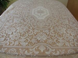 Gorgeous Large Cream Lace Tablecloth 70 x 90
