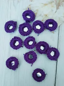 5x purple gypsy shisha craft mirror 1.6cm glue Sew on Applique Motif Patch trim - Picture 1 of 1