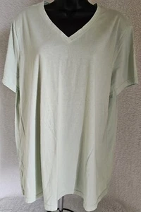 Time And Tru Womens Shirt Top Size XXL 20 2XL 2X Large Green Soft Sea Glass - Picture 1 of 24