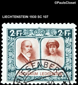 LIE 1930 SC 107 PRÍNCIPE FRANCISCO Y PRINCESA ELSA GRIS VERDE Y ROJO MARRÓN 2fr UNG - Imagen 1 de 2