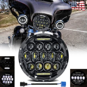 7" Inch LED Headlight Hi/Lo Beam For Harley-Davidson Street Glide Special FLHXS - Foto 1 di 19
