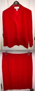 Neu mit Etikett Rena Rowan rot Langarm Blazer Jacke Bleistiftrock Anzug Karriere 2-teiliges Set 14 - Bild 1 von 9