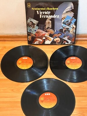 VICENTE FERNANDEZ Sentimental Y Ranchero 3LPs MEXICO BOX SET 1980 Latin Ranchera - Image 1 of 4