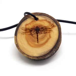 Libelle Holz Anhänger Halskette, Naturholz Halskette für Sie - Bild 1 von 6