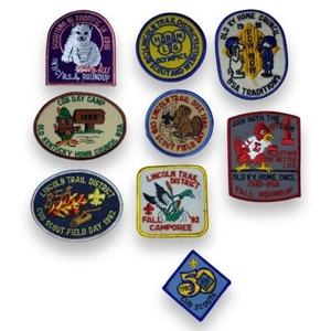 Boy Scouts 1980 Patches OKHC Lincoln Trail Field Day Round Up Zoorific Lot Of 9 - Picture 1 of 5