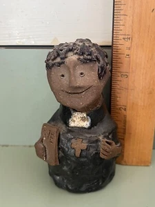 1971 Audrey Nelson Weed People studio pottery Priest figurine MCM flower frog - Picture 1 of 4