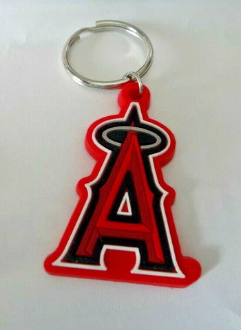 1.5" Los Angeles Angels soft Rubber PVC MLB Baseball Team 1" Keyring Backpack Cover