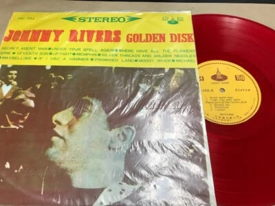 RARE Johnny Rivers Golden Disk CSJ Records 292 ( Taiwan ) circa '68 red vinyl LP - Image 1 of 2