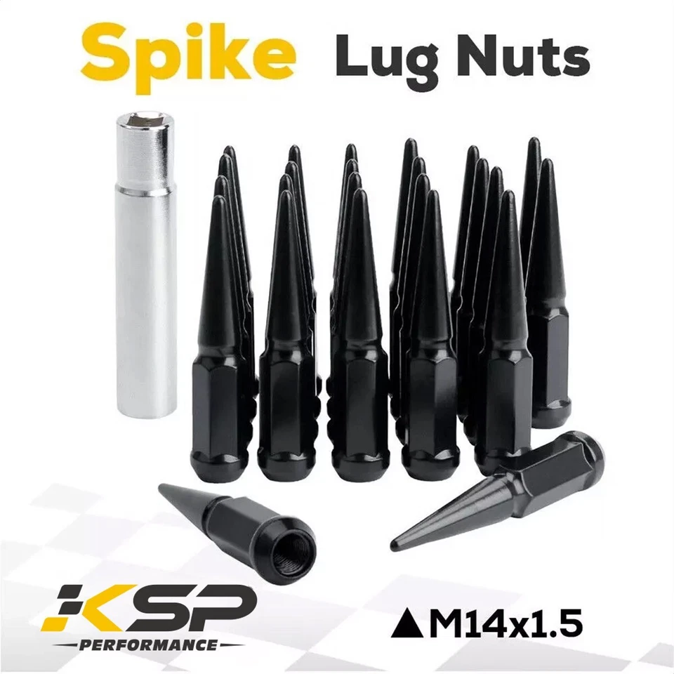 Tuercas de clavo 24 piezas M14x1,5 +1 llave para Ford F150 Mustang Chevy Silverado GMC Foto 1 de 4