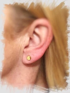 Goldohrstecker - Ohrschmuck - Dot - Ohrstecker 6 mm - Silber 925 vergoldet - Bild 1 von 5