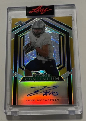 Luke McCaffrey Leaf Continuum Auto Card Washington Commanders 54/64 NFL 64 Made - Image 1 of 2