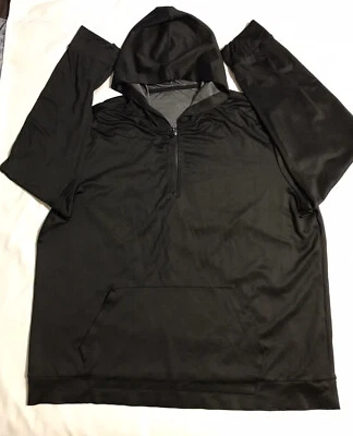 Moletom com capuz Apt 9 masculino XXL preto 1/4 bolsos com zíper - Imagem 1 de 4