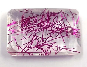 165.45Ct Emerald Pink Rutilated Quartz Certified Transparent Loose Gemstone 5AIW - Picture 1 of 8