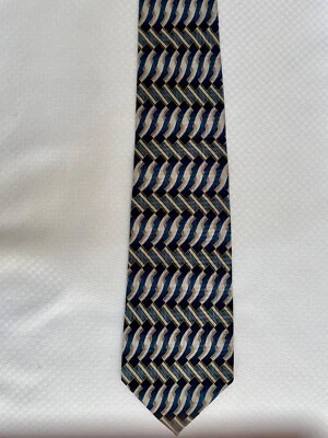 Corbata Alexander Lloyd Rayas Gris Azul Marino Seda XL Hombre Alto Foto 1 de 3