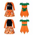 Kids Girls Halloween Costume Cosplay Fancy Dress Long Sleeves Top Tutu Skirt Set