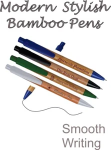 Modern Personalized Custom Engraved Bamboo Pen - Picture 1 of 5