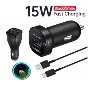 Für Samsung Schnell Kfz Autoladegerät Adapter USB-C Datenkabel Galaxy S10 S9 S8+ - Zdjęcie 1 z 13