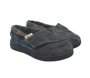 TOMS Toddler Alpargata Plaid Slip-On Shoes Boys' Size 5T - Picture 1 of 7
