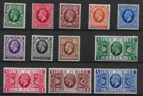 Photogravure 1/2d. To 5d. & 1935 Jubilee Set.  LMM-Except 4d. &5d.UM.   Ref:3740 Cover