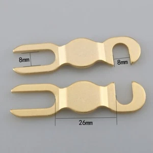 4 Stück 7N Vergoldet Jumper U Gabel KTV Lautsprecherkabel Audio Terminal Stecker - Bild 1 von 8