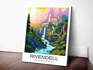Impresión de arte de pared de lienzo de viaje estirado Rivendell 40x50 cm - Imagen 1 de 3