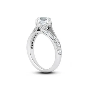 1,01 kt F SI2 Ring mit rundem Schliff natürliche zertifizierte Diamanten Weißgold Seitenstein - Bild 1 von 4