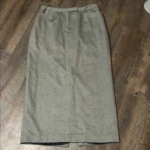 Falda De Colección Lauren Ralph Lauren 100% Lana Talla 14 Gris Negra Forrada Lápiz Recta - Imagen 1 de 7