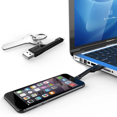 KiDiGi KEYCHAIN USB CHARGER CABLE FOR iPAD 4th GEN, AIR 2, iPAD MINI 1 2 3 4 - Image 1 of 4