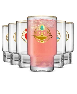 JoyJolt Disney Princess Iconic Tall Drinking Glasses, Set of 6, NEW - Picture 1 of 3