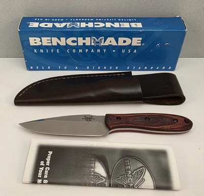 Benchmade 180 Outbounder con funda de cuero 440c hoja fija - Raro Nuevo en caja Foto 1 de 4