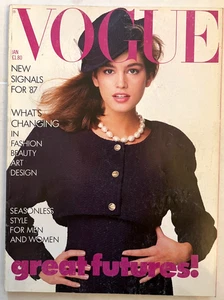 VOGUE Mag (UK) Jan 1987 - Cindy Crawford (1st Cover) Moleless! - ohne Etikett - Bild 1 von 2