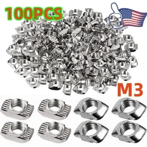 Tuercas ranura en T Drop In serie 2020 rosca M5/M4/M3 (100 piezas/lote) - Imagen 1 de 6