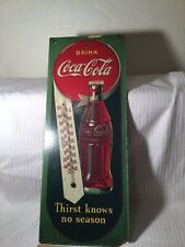 Coca Cola Thermometer Vintage Masonite Thirst knows no season Original Coca-Cola