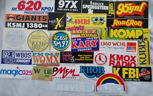 25 VINTAGE RADIO STATION STICKERS ZZZZ - Picture 1 of 1
