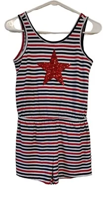 Mameluco Place Niñas Grande Lentejuelas Americanas Estrella Verano Día de la Independencia Vacaciones Foto 1 de 4