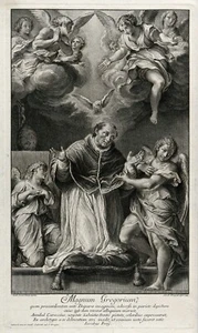 Holy Card of Saint Gregory the Great Plus a Large 1 3/4" Miraculous Medal - Picture 1 of 5